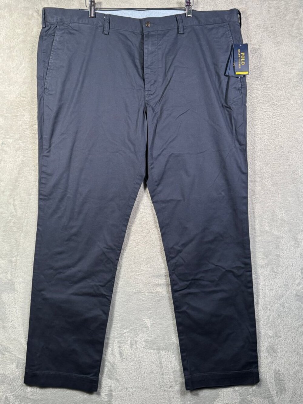 Polo Ralph Lauren Chino Pants Mens 42x32 Navy Blue Stretch Slim Fit Twill